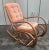 Wood Mid 20th Century Mid Century Thonet Attributed No 10 Style Bentwood and Cane Rocker With Rose Damask Velvet Cushions For Sale - Image 7 of 10