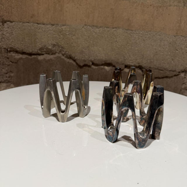 Silver Silver-Plated Candle Holder Crown Model Jens Quistgaard Dansk Designs For Sale - Image 8 of 13