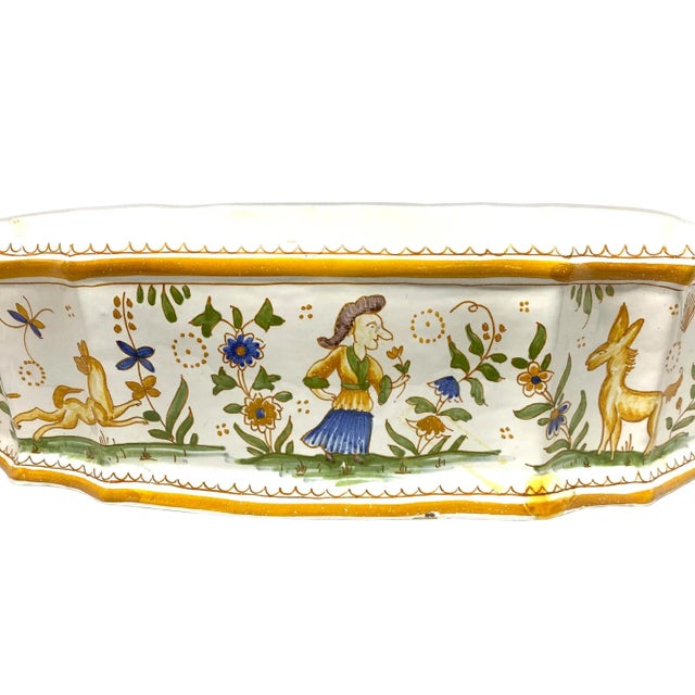 Late 19th Century French 19th Century Vintage Faience Pottery Jardinaire For Sale - Image 5 of 9