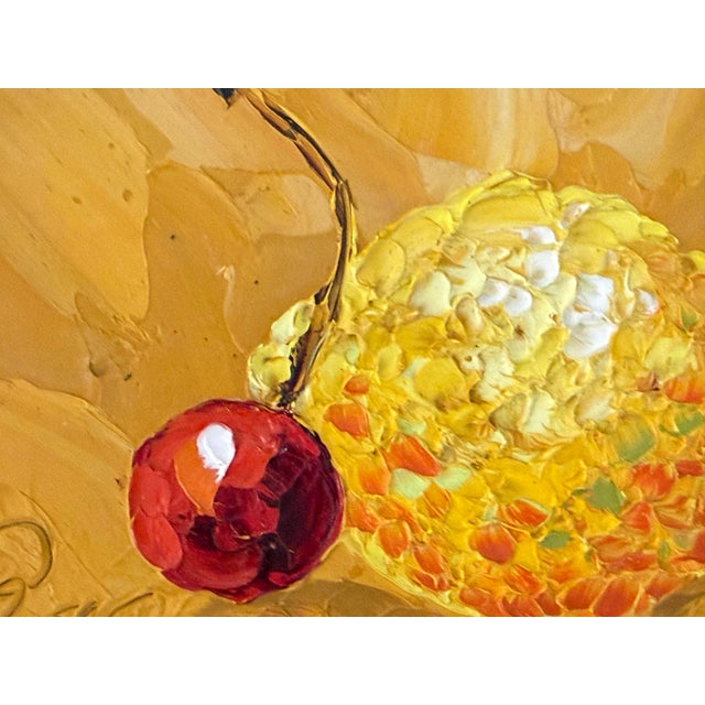 Contemporary Trio of Impasto Fruit Still Lifes, Signed For Sale - Image 3 of 12