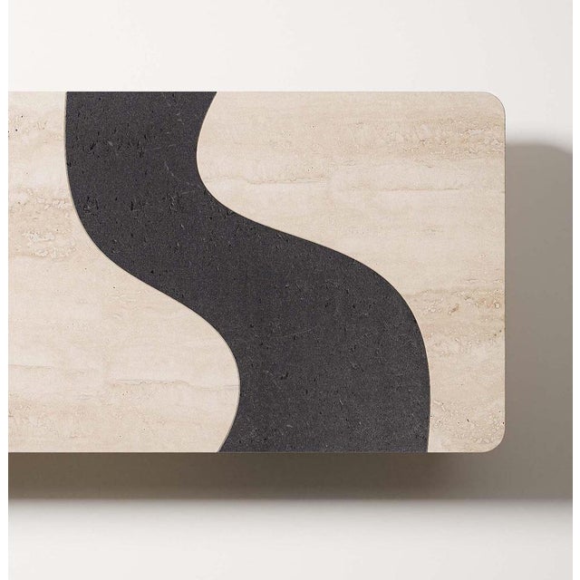 Not Yet Made - Made To Order Dune Coffee Table in Black Lava Stone and Roman Travertine by Verena Brausch For Sale - Image 5 of 8