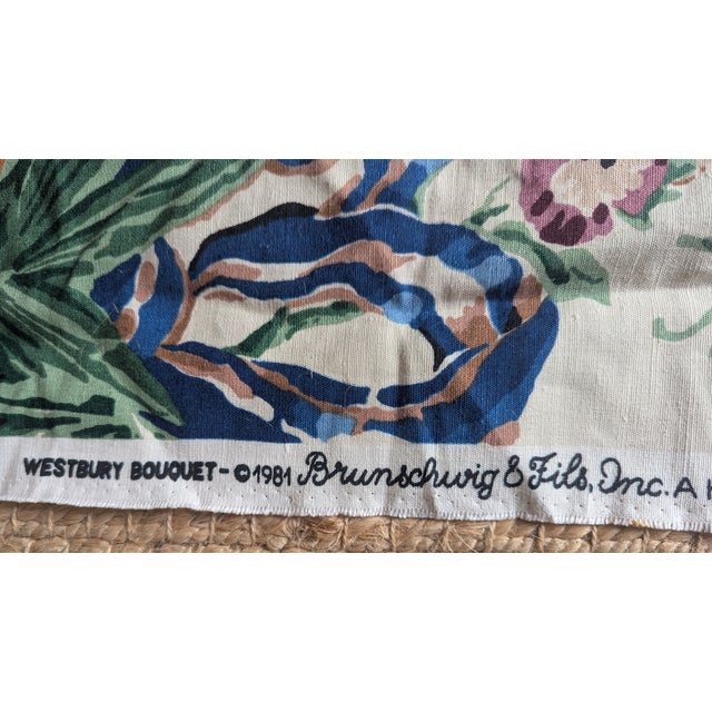 Vintage 1980s Brunschwig and Fils Botanical Garden Fabric 3 Yards For Sale - Image 10 of 11
