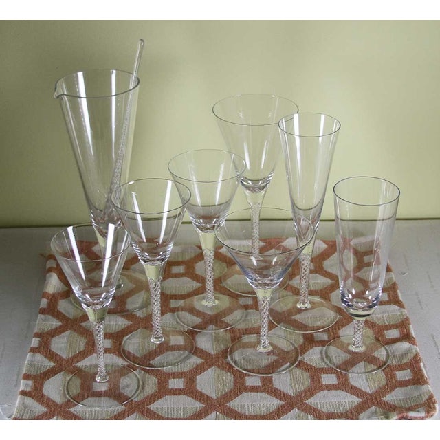 Ref # R & C 22500 Description: Lovely Murano 9 pc Crystal Set Pattern : Murano Composition : 1- Jug & Twister, 1-...