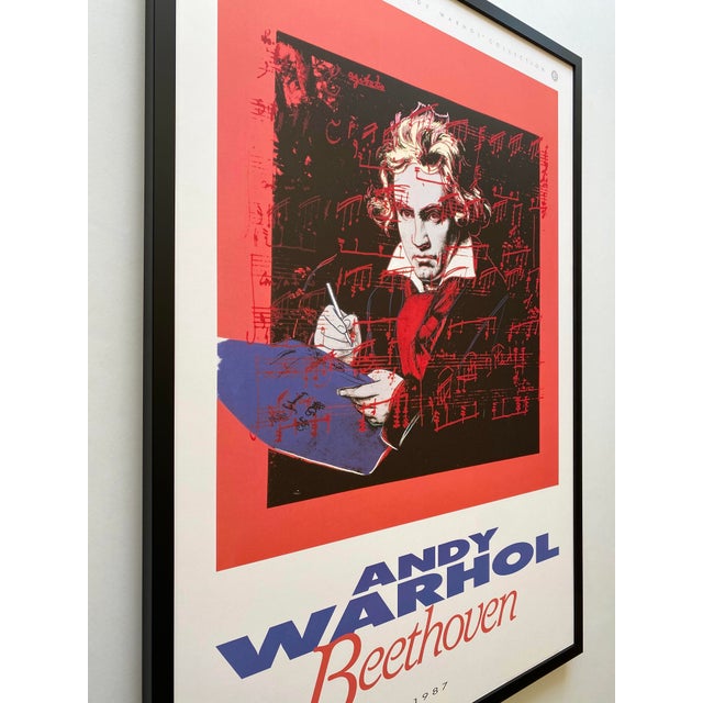 Andy Warhol Estate Vintage 1990 Offset Lithograph Print Framed Extra Large Pop Art Poster " Beethoven " 1987 For Sale In Kansas City - Image 6 of 12