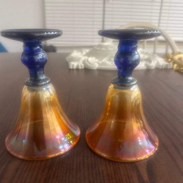 1980s Rick Strini Signed Iridescent Glasses- Set of 2 For Sale - Image 11 of 12