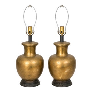 1960s Mid-Century Modern Matching Brass Lamps For Sale
