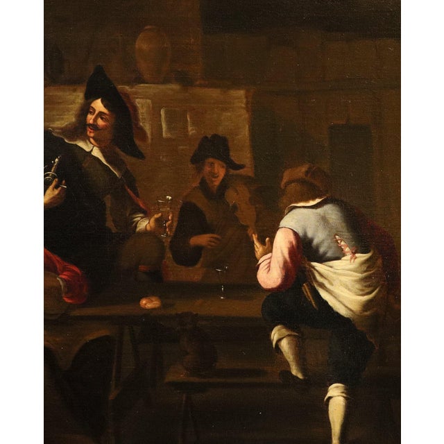 Baroque Roman Artist after Caravaggio, Company of Musicians, 1650, Oil on Canvas For Sale - Image 3 of 15