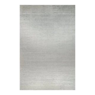 2010s Rug & Kilim’s Modern Rug in Solid Gray and Off-White Striae - 13x20 For Sale