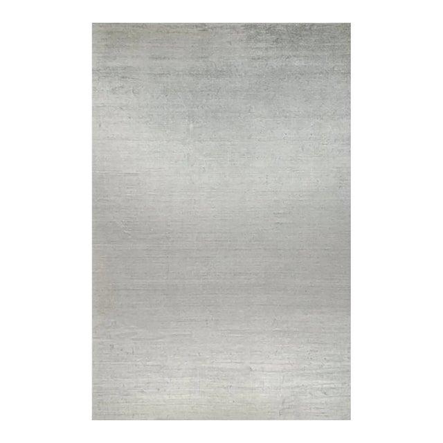 2010s Rug & Kilim’s Modern Rug in Solid Gray and Off-White Striae - 13x20 For Sale