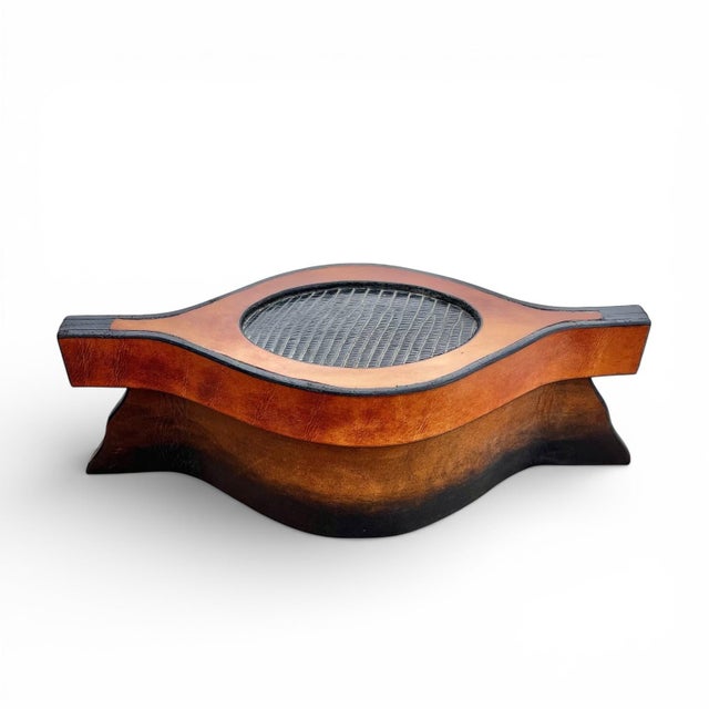 Mid-Century Modern Vintage Leather Craftsman Lidded Container For Sale - Image 3 of 8