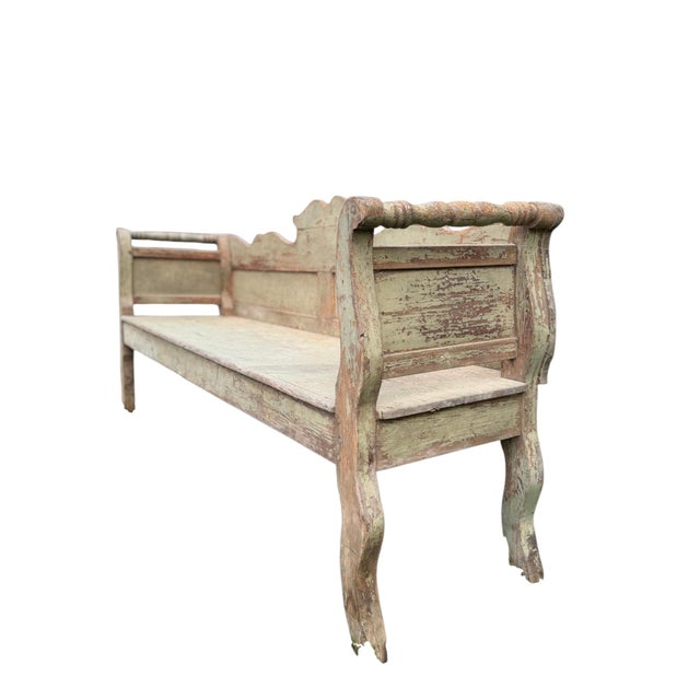 Rustic European Antique European Sofa Bench For Sale - Image 3 of 9