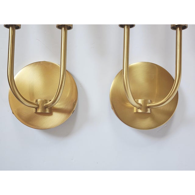 Hudson Valley Lighting Hudson Valley Gideon Two Light Brass Wall Sconces-a Pair For Sale - Image 4 of 12