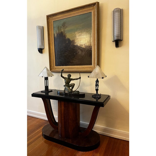 This Art Deco console table can be placed against the wall, positioned freely in the room, or used as a small dining...
