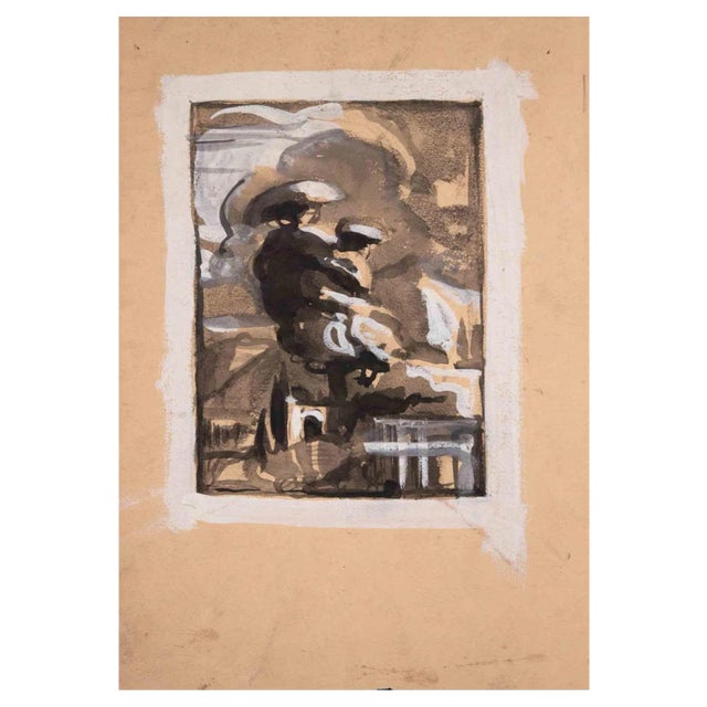 Claude Guez, Composition, Original Painting, Mid-20th-Century For Sale