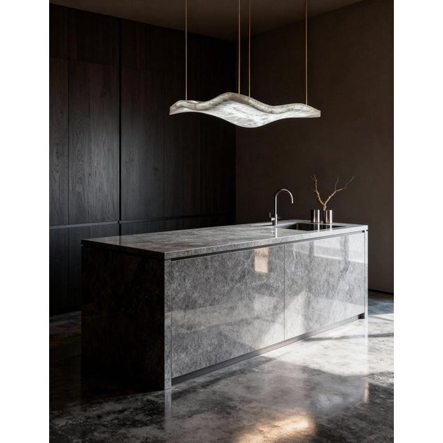 Small Aire Pendant Lamp by United Alabaster For Sale - Image 10 of 14
