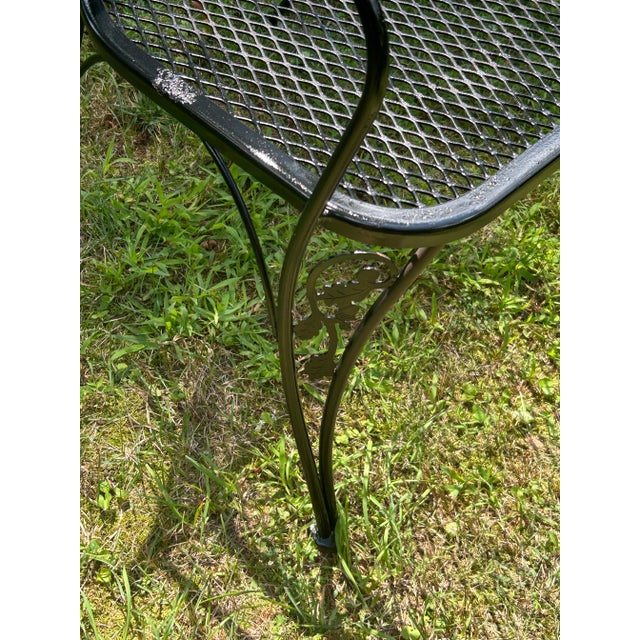 1970s Wrought Iron Woodard Patio Set Large Table & 4 Chairs, Attributed For Sale In Washington DC - Image 6 of 7