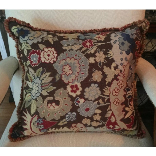 Antique 19th Century Needlework Tapestry Pillow in the Louis XVI Style For Sale In New York - Image 6 of 13