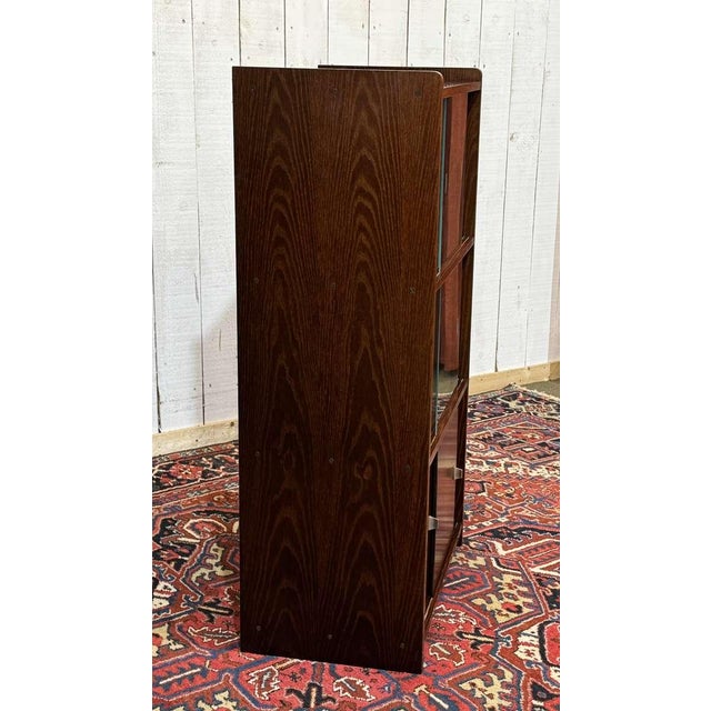 English Oak Bookcase with Sliding Doors, 1960s For Sale - Image 9 of 14