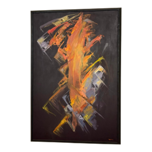Poem of Fire Abstract Expressionist Oil Painting by Evgania Griffin - Seattle Art Museum Provenance