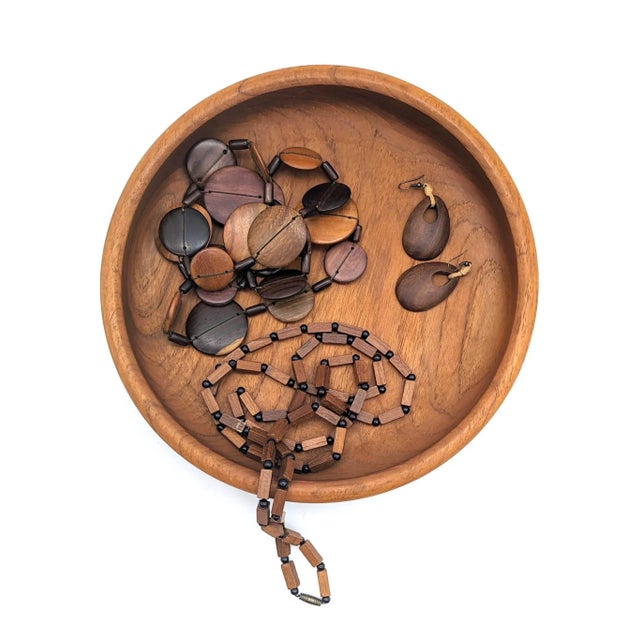 Chestnut Mid 20th Century Teak Wood Nut Bowl For Sale - Image 8 of 10
