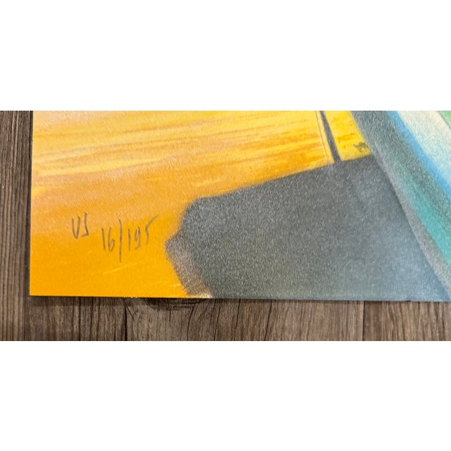 Mid-Century Modern 1960s Serigraph Mykonostalgie by Artist Valadie Numbered #16/195 Signed in Pencil Jean-Baptiste Valadié For Sale - Image 3 of 3