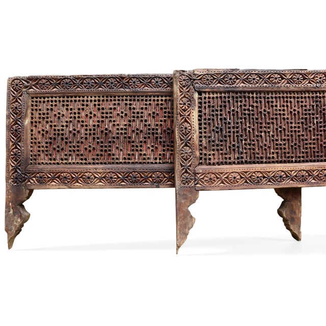 Antique Hand-Carved Wooden Mashrabiya, 1890s For Sale - Image 16 of 18