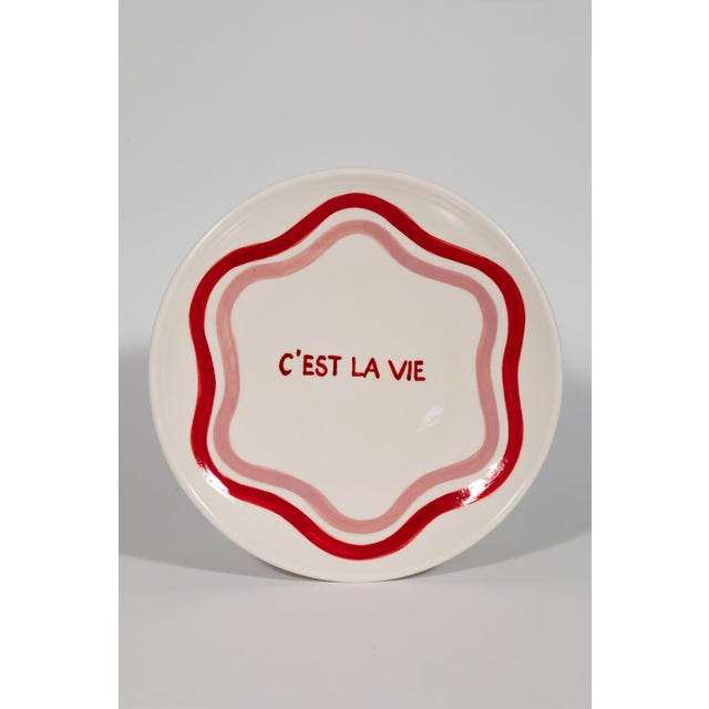 Red Talk of the Table Artisanal Dinner Plates - Set of 4 For Sale - Image 8 of 13