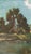 Early Oil on Canvas - House and a Lake - Signed For Sale - Image 4 of 8