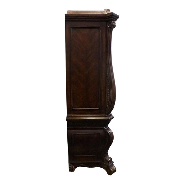 Aico Michael Amini Romanza Collection Old World Baroque 54" Bombe Media Armoire - Deep Claret Finish 74080 For Sale - Image 12 of 14