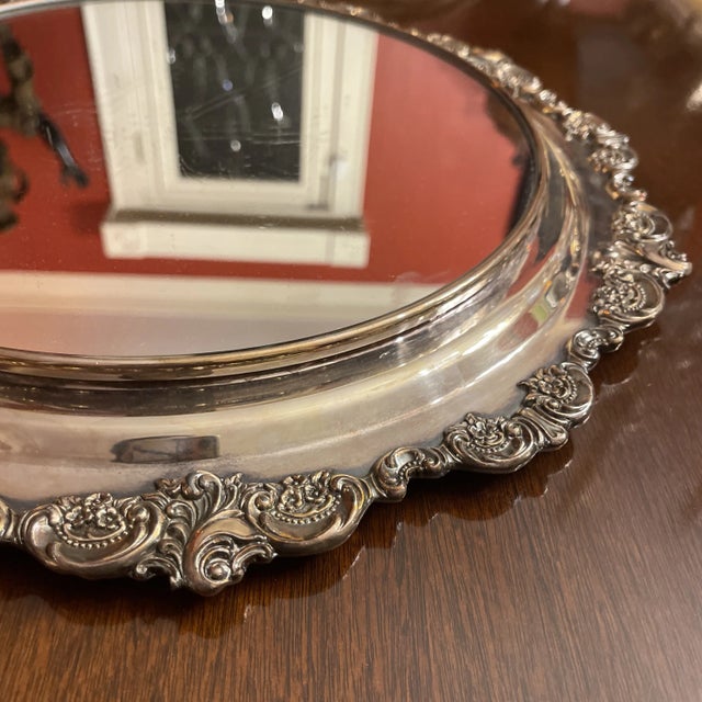 Wallace Baroque Silverplated mirror plateau. Perfect accent for your dining room centerpiece to compliment your sterling...