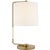 Modern Barbara Barry by Visual Comfort Signature Swing Table Lamp in Soft Brass with Linen Shade For Sale - Image 3 of 3