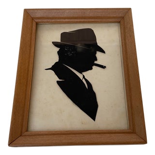 Vintage Cigar Man Silhouette For Sale