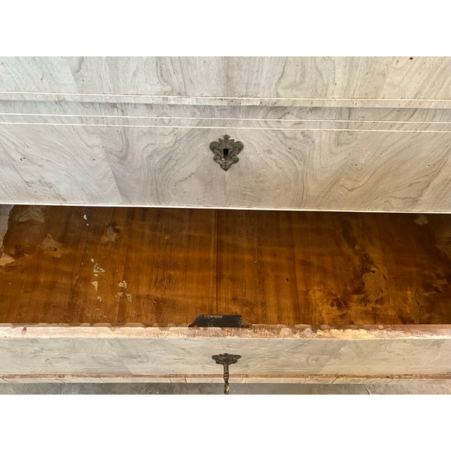 Wood 19th Century Italian Bleached Walnut Carlo X Chest of Drawers / Commode For Sale - Image 7 of 12