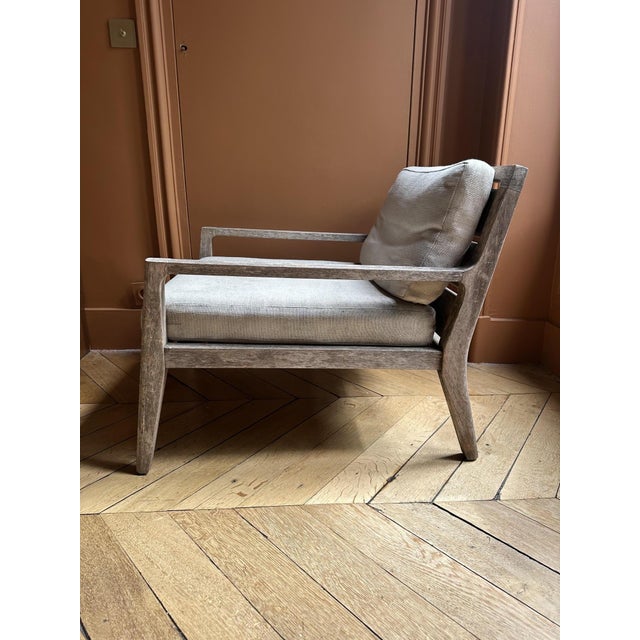 Modern Teak Garden Lounge Chair with Cushions from Restoration Hardware, 2010s For Sale - Image 3 of 11