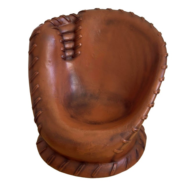 Brown Vintage 1990s Oversized Baseball Glove Catchers Mitt Lounge Chair For Sale - Image 8 of 18