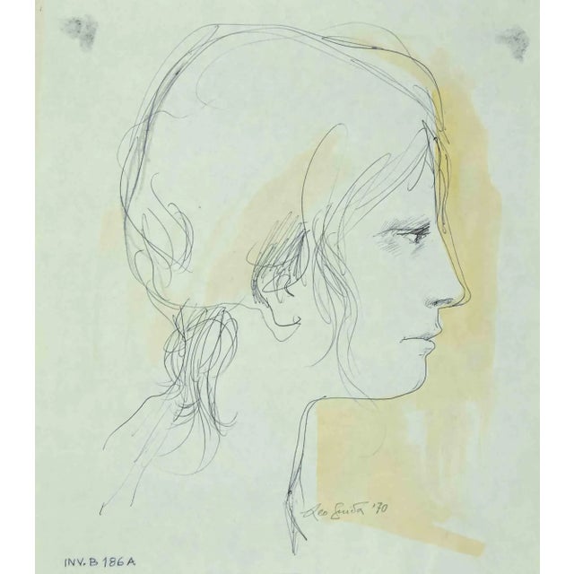 Portrait is an original artwork realized in 1970 by the italian contemporary artist leo guida (1992 - 2017). Original pen...