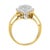 Haus of Brilliance 10K Yellow Gold 1/2 Cttw Round and Baguette-Cut Diamond Pear Ring (I-J Color, I1-I2 Clarity) - Size 7 For Sale - Image 4 of 6