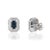 Metal 1.46ct Blue Sapphire & Diamond Double Halo Art Deco Earrings in 14k Gold- A Pair For Sale - Image 7 of 16