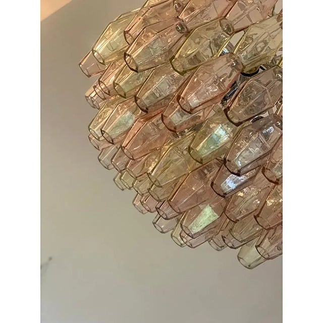 Multicolored “Poliedri” Murano Glass Chandelier Impressive and contemporary chandelier for modern and luxury interiors....
