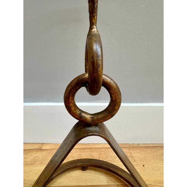Vintage Circular Side Table in Gilt Wrought Iron by Giovanni Banci for Hermes, 1950 For Sale - Image 6 of 14