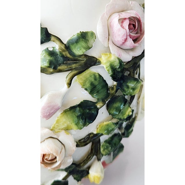 Antique Continental Porcelain Vase With Applied Roses, Art Nouveau, Circa 1900 For Sale - Image 17 of 17