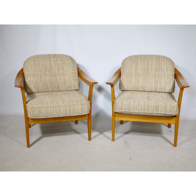 Wood Mid-Century Cherry Wood Club Chairs by Klaus Warzecha for Wilhelm Knoll, 1970s, Set of 2 For Sale - Image 7 of 10