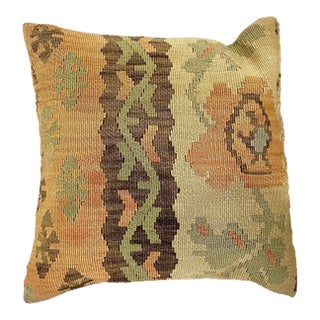 Vintage Old Tribal Turkish Kilim Pillow Cover 16" For Sale
