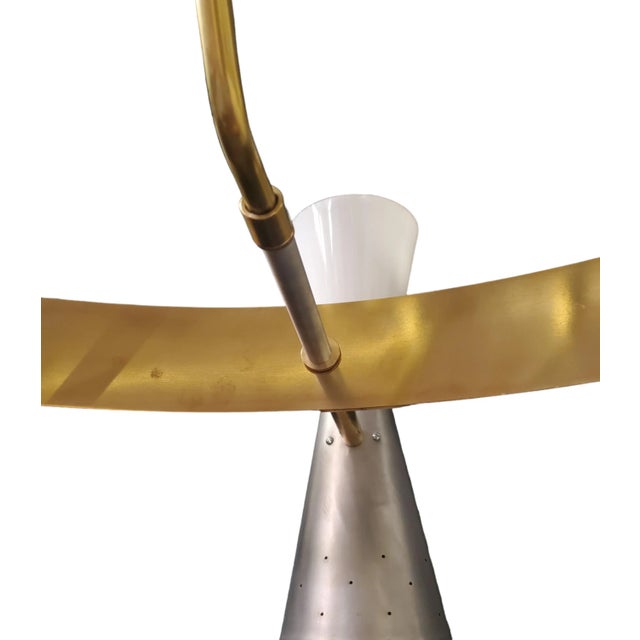 Mid-Century Modern 24 Light Circular Cone Chandelier, Lightolier For Sale - Image 11 of 12