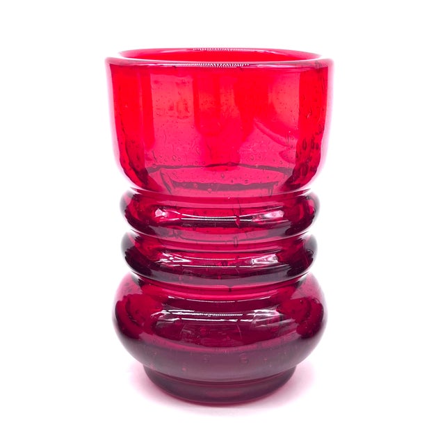 Red Glass Juice Service from Sudety Glassworks, 1970s For Sale - Image 15 of 17