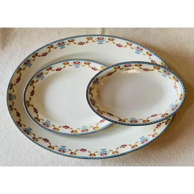 1920s English Bone China Oval Platters - Set of 3 For Sale - Image 15 of 18