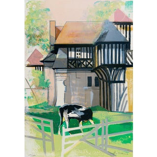 Camille Hilaire, Maison normande à colombage, Lithograph For Sale