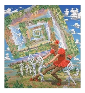 2010 "The Persuasion of Right Angles" Surrealist Figurative Silkscreen and Giclee Print by Robert Williams