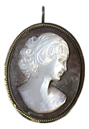 Early 20th Century Mother of Pearl Cameo Pendant and Brooch