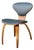 Vintage Wood and Leather Cherner Dining Chair For Sale